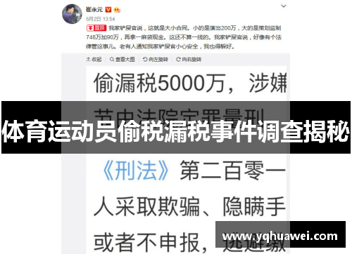 体育运动员偷税漏税事件调查揭秘
